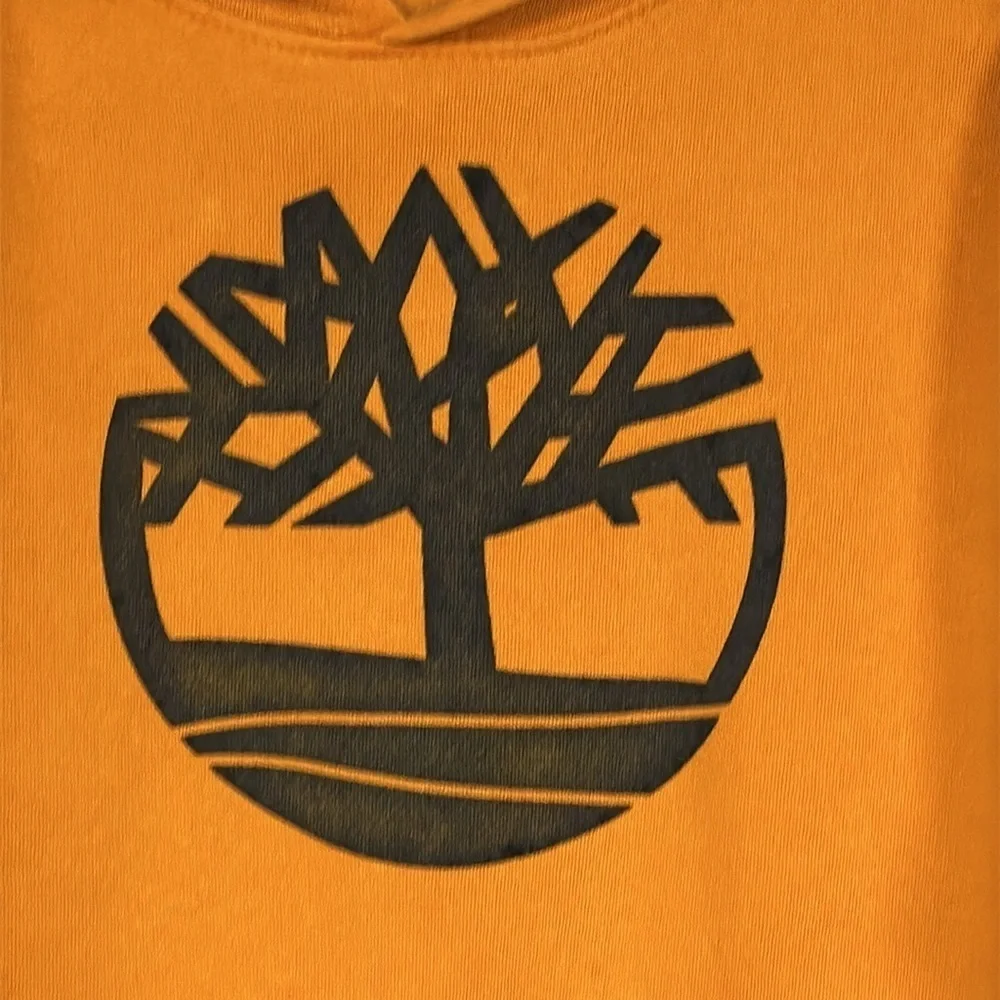 TIMBERLAND CORE TREE LOGO DEEP ORANGE PULLOVER HOODIE, YOUTH L